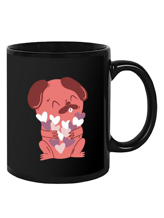 Cute Dog With Hearts Mug -SmartPrintsInk Designs