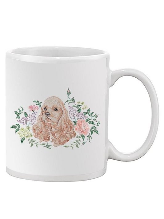 Floral Pattern And Dog. Mug - Image by Shutterstock