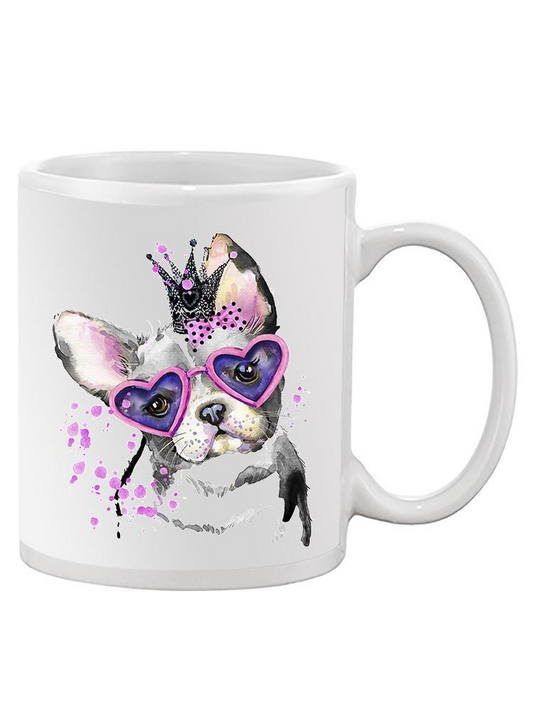Cute Dog With Heart Glasses Mug Unisex's -Image by Shutterstock