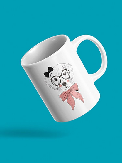 Dog With A Bow And Ribbon Mug Unisex's -Image by Shutterstock