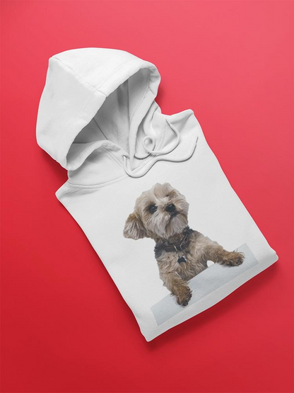 Yorkie Dog Leaning Hoodie -SPIdeals Designs