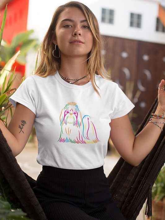 Colorful Dog Portrait T-shirt -SPIdeals Designs