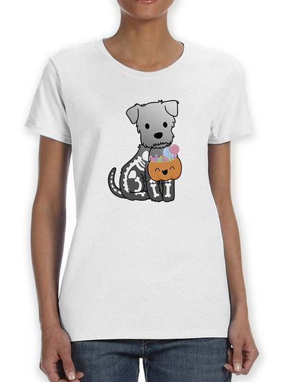 Dog Skeleton Halloween T-shirt -SmartPrintsInk Designs
