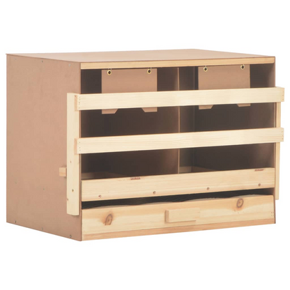 vidaXL Chicken Laying Nest 2 Compartments 24.8"x15.7"x17.7" Solid Pine Wood