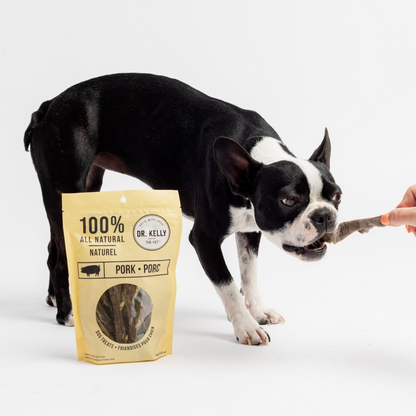 4 pack -  Dr. Kelly The Vet 100% Natural Dog Treats - Pork 100g / each