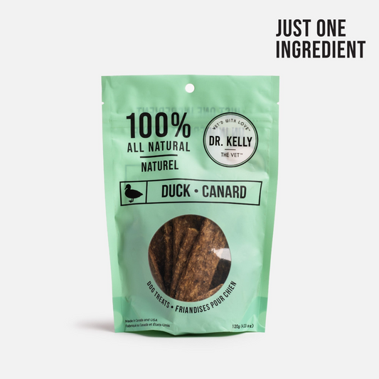 4 Pack - Dr. Kelly The Vet 100% Natural Dog Treats - Duck 120g / each