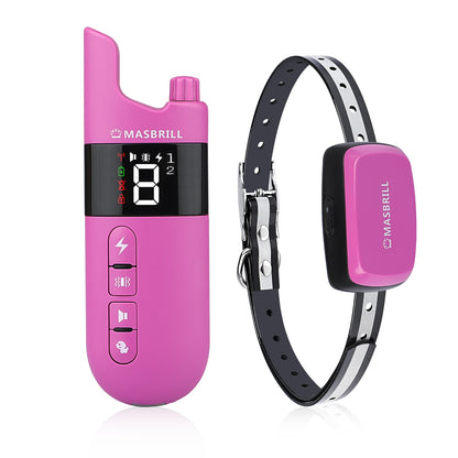 MASBRILL Dog Collar IPX7 Waterproof Rechargeable Electric Pet Remote Control with LCD Display Shock Vibration Sound collar dogs