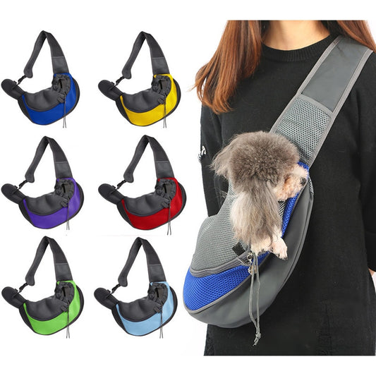 Comfort Pet Dog Carrier Bag Cats Puppy Outdoor Bags Mesh Oxford Single Shoulder Bag Sling Front Mesh Travel Tote Shoulder Bag