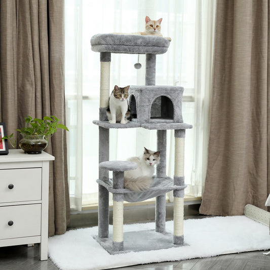 Multi-Level Cat Tree Condo Furniture with Sisal-Covered Scratching Posts Cat Tree Plush Condo Spacious Perches for Kitten