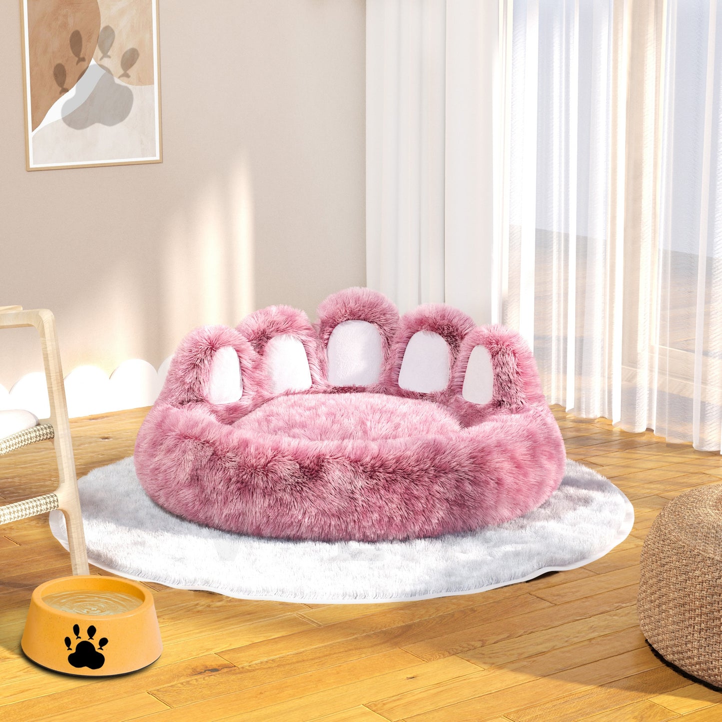 VIP Warm Fluffy Dog Bed PET House Sofa Washable Long Plush Outdoor Large Pet Cat Dog Bed Mat Portable Cat Supplies Donut Bed