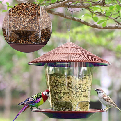 Bird Feeder Automatic Foot Feeding Tool Outdoor Bird Feeder Hanging Nut Feeding Multiple Hole Dispenser Holder Food Container