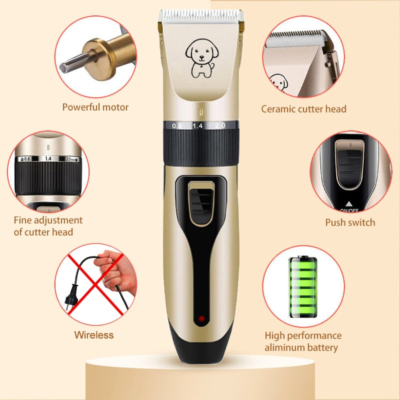 Dog Clipper Dog Hair Clippers Grooming  (Pet/Cat/Dog/Rabbit) Haircut Trimmer Shaver Set Pets Cordless Rechargeable Professional