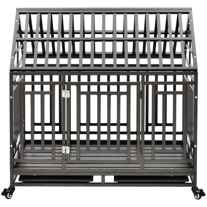 Heavy Duty Dog Pet Crate Cage with Roof