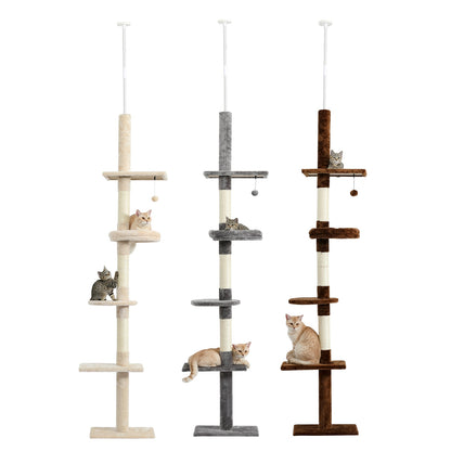 Modern Cat Trees Floor to Ceiling Stable Scratcher Multi-Level