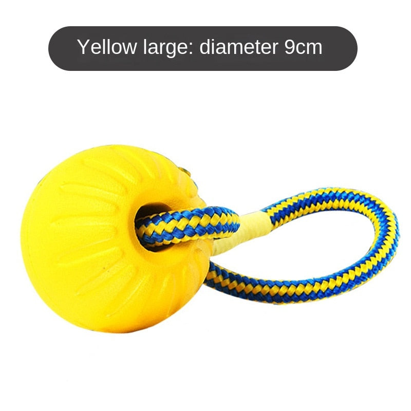 Dog Ball Toy with Rope Indestructible Interactive Dog Toy Pet Training Chew Toys Tooth Clean Solid Core EVA Elastic Ball For Dog